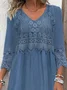 Casual Loose Cotton-Blend Plain Dress