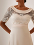 Boat Neck Satin Lace Elegant Dress