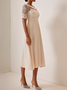 Boat Neck Satin Lace Elegant Dress