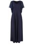 V Neck Regular Fit Ruffled Sleeves Elegant Plain Dress