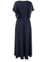 V Neck Regular Fit Ruffled Sleeves Elegant Plain Dress