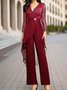 Loose Elegant Crew Neck Plain Two-Piece Set