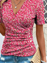 Casual Knitted Regular Fit Buckle T-Shirt