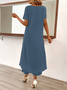 Casual Cotton And Linen Plain Loose Two-Piece Set