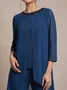 Loose Chiffon Plain Elegant Two-Piece Set