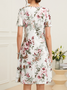 Cotton-Blend Elegant Floral Loose Dress