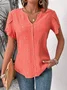 Notched Simple Cotton Shirt