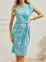 V Neck Elegant Abstract Polka Dots Dress