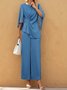 Women's Chiffon Two Piece Wedding Guest Crew Neck Semi Formal 2 Piece Sets
