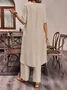 Loose Simple Crew Neck Two-Piece Set