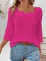 Notched Striped Simple Shirt