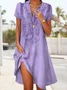 Women's Summer Embroidery Shirt Collar Daily Going Out Casual Dress