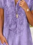 Women's Summer Embroidery Shirt Collar Daily Going Out Casual Dress