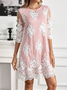 Loose Plain Lace Elegant Dress