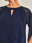 Plain Elegant Crew Neck Loose Urban Two Piece Sets