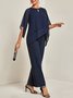 Plain Elegant Crew Neck Loose Urban Two Piece Sets