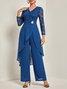 Loose Elegant Crew Neck Plain Two-Piece Set