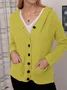 Hooded Buttoned Knitted Cardigan Sweater Sweater coat