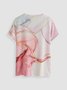 Casual Geometric Cotton Blends T-shirt