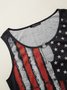 Flag Printed Scoop Neckline Casual Cotton-Blend Casual Holiday Knitting Dress