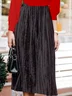 Gorgeous velvet Korean velvet plain color patterned pleated medium length skirt
