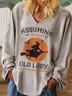 Halloween Text Letters Casual Tops