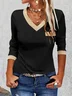 V Neck Color Block T-Shirt