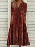 V Neck Ethnic Regular Fit Dresses