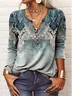 Regular Fit Half Open Collar Ethnic Boho Tops