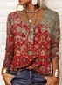 V Neck Cotton-Blend Ethnic Tops