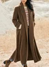 Shawl Collar Casual Plain Regular Fit Overcoat