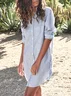 Cotton-Blend Casual Loose Dress