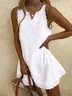 Summer Loose Plain Casual Crew Neck Dress