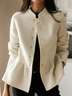 Others Casual Plain Woolen Jacket