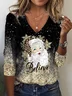 Casual Santa Claus Knitted Loose T-Shirt