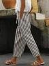 Casual Striped Pocket Stitching Pants