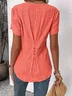 Notched Simple Cotton Shirt