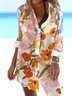 Loose Casual Shirt Collar Dress With No
