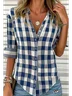Plaid Casual Regular Fit Blouse